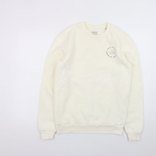 Jack Wills Women's Ivory Crew Neck Pullover Sweatshirt S