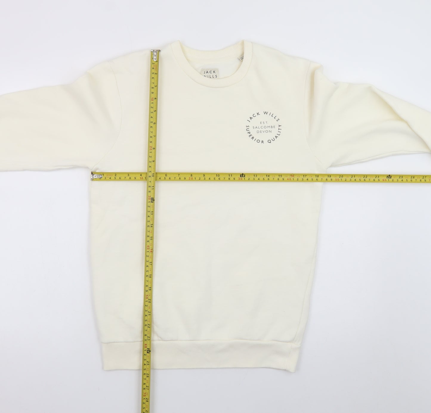 Jack Wills Women's Ivory Crew Neck Pullover Sweatshirt S