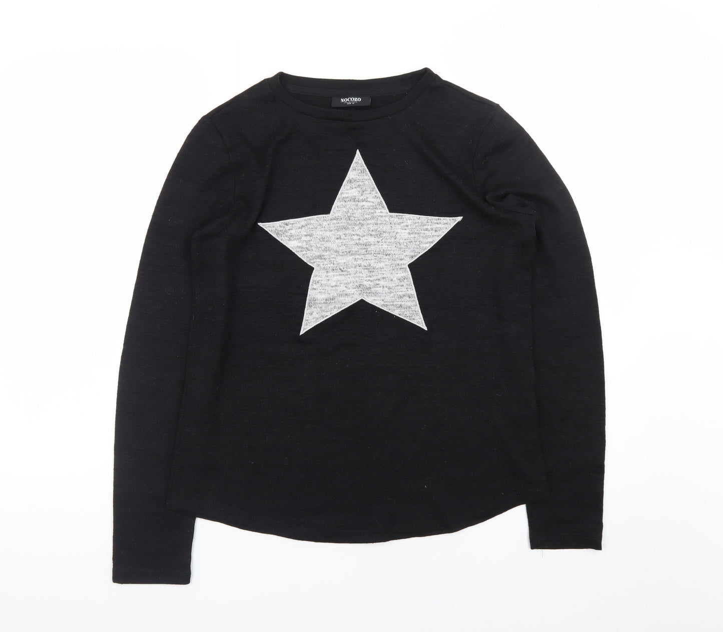Nocozo Womens Black Long Sleeve Star Print T-Shirt Size 12