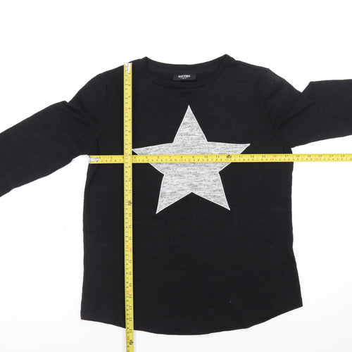 Nocozo Womens Black Long Sleeve Star Print T-Shirt Size 12