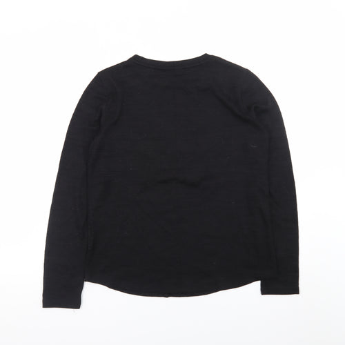 Nocozo Womens Black Long Sleeve Star Print T-Shirt Size 12