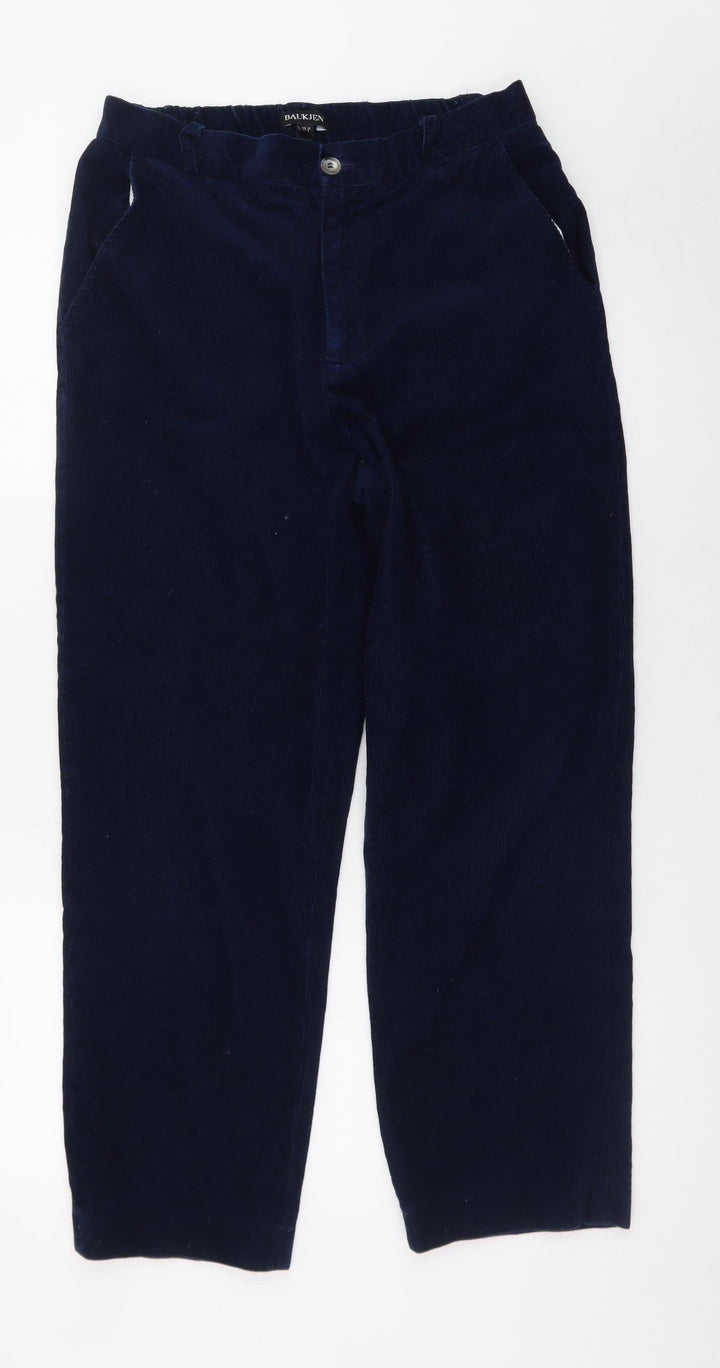Baukjen Navy Corduroy Trousers Men Blue Size M Relaxed Fit