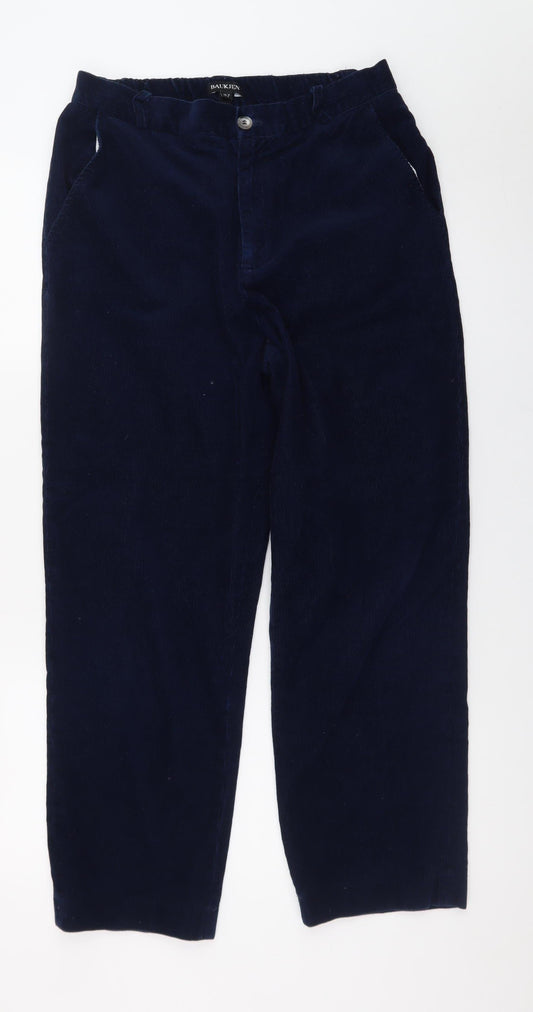 Baukjen Navy Corduroy Trousers Men Blue Size M Relaxed Fit