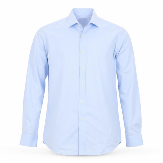 Moss 1851 Men's Blue Tailored Fit Long Sleeve Formal Dress Shirt 2XL
