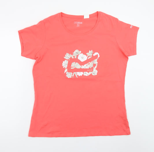 Regatta Womens Pink Floral Cotton T-Shirt Size 18