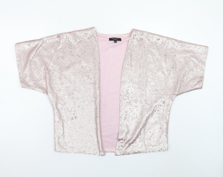 New Look Petite Pink Sequin Kimono Jacket Women's Size 6