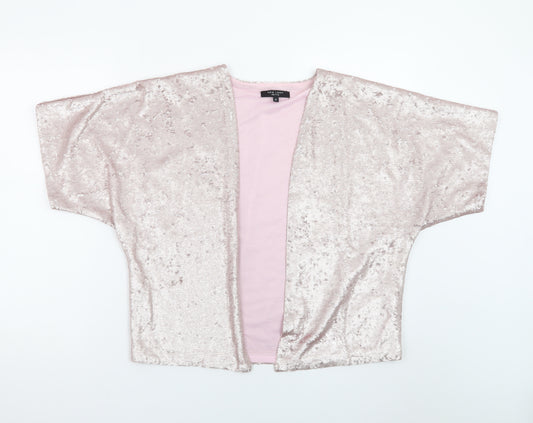 New Look Petite Pink Sequin Kimono Jacket Women's Size 6