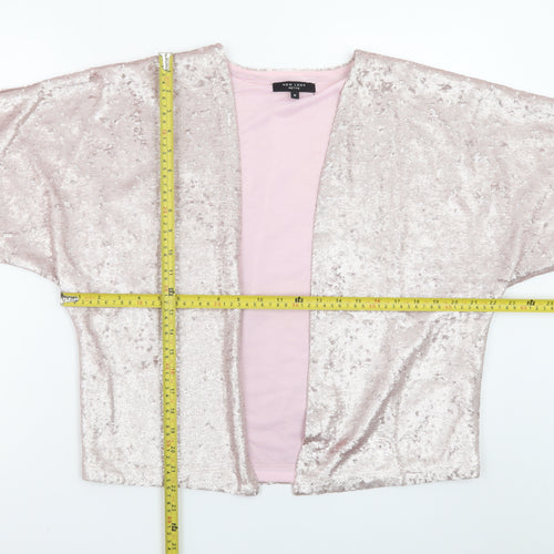 New Look Petite Pink Sequin Kimono Jacket Women's Size 6