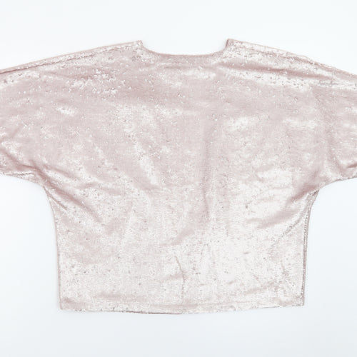 New Look Petite Pink Sequin Kimono Jacket Women's Size 6