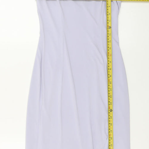 River Island Women Purple Size 6 V-Neck Slip Dress