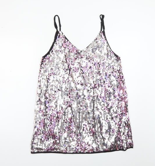 Nasty Gal Women’s Multicoloured Sequin Camisole Top UK 10