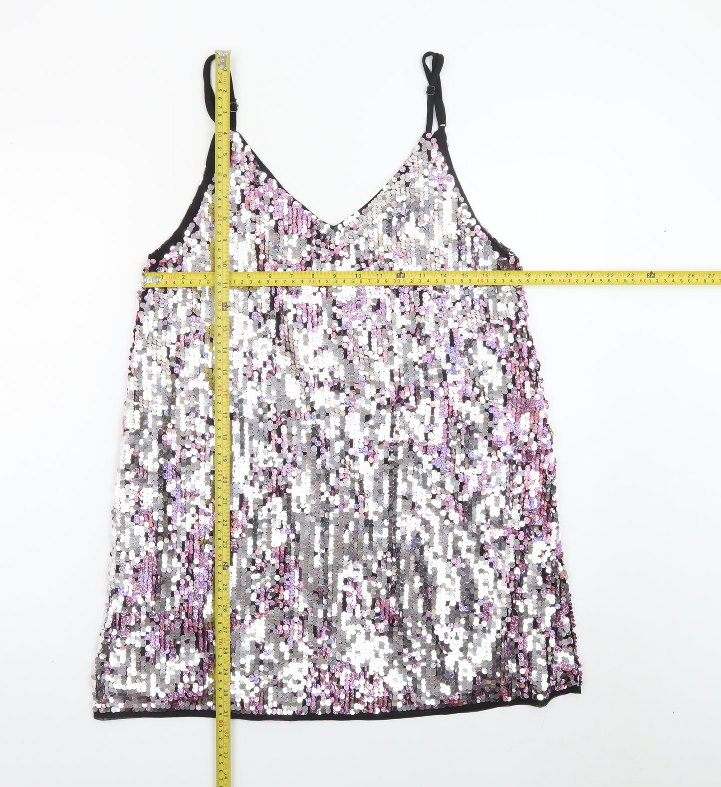Nasty Gal Women’s Multicoloured Sequin Camisole Top UK 10