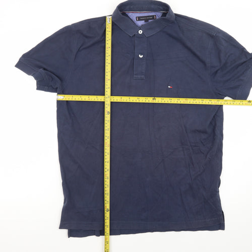Tommy Hilfiger Men's Navy Blue Regular Fit Polo Shirt Size L
