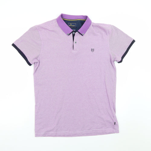XV Kings Men's Purple Striped Short Sleeve Polo Shirt Size L