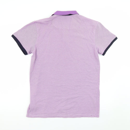 XV Kings Men's Purple Striped Short Sleeve Polo Shirt Size L