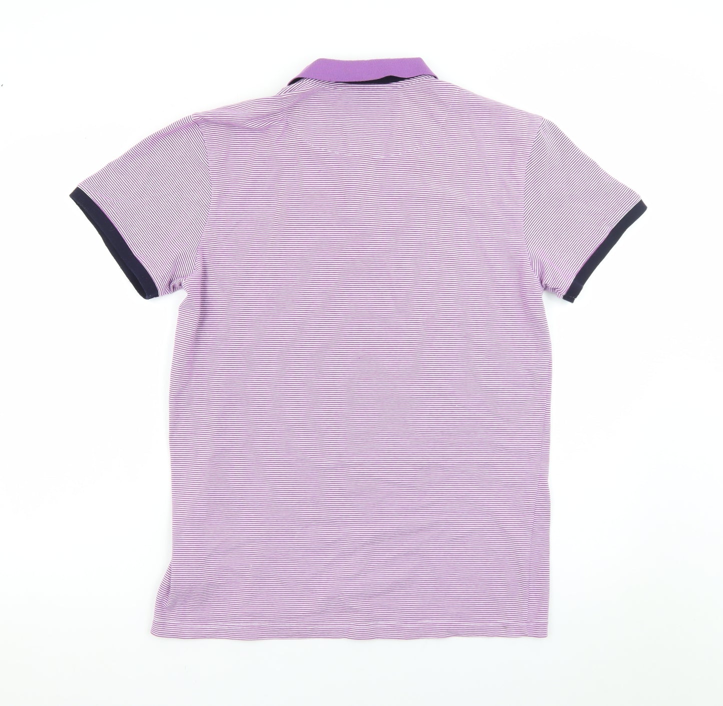 XV Kings Men's Purple Striped Short Sleeve Polo Shirt Size L