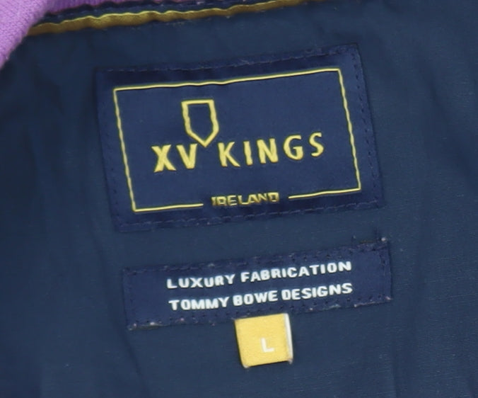 XV Kings Men's Purple Striped Short Sleeve Polo Shirt Size L