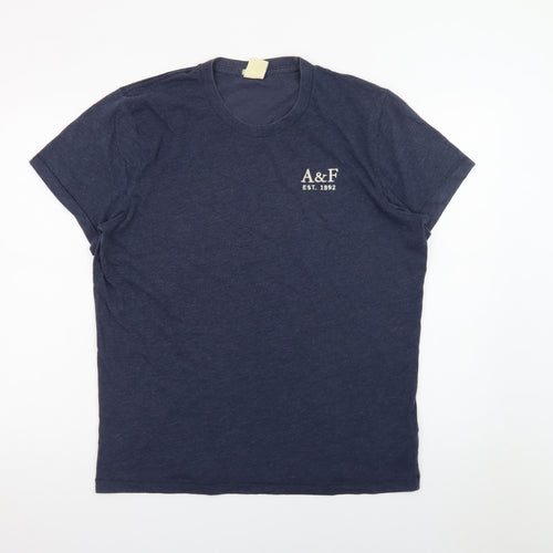 Abercrombie & Fitch Men's Blue XL Muscle Fit Crew Neck T-Shirt