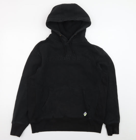 Superdry Men's Black XL Pullover Hoodie with Logo Detail
