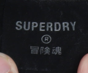 Superdry Men's Black XL Pullover Hoodie with Logo Detail