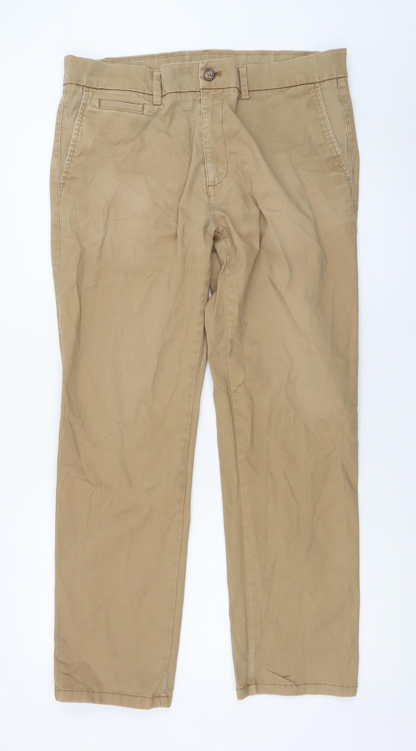 Dunnes Stores Men's Beige Chino Trousers 34W 29L Regular Fit