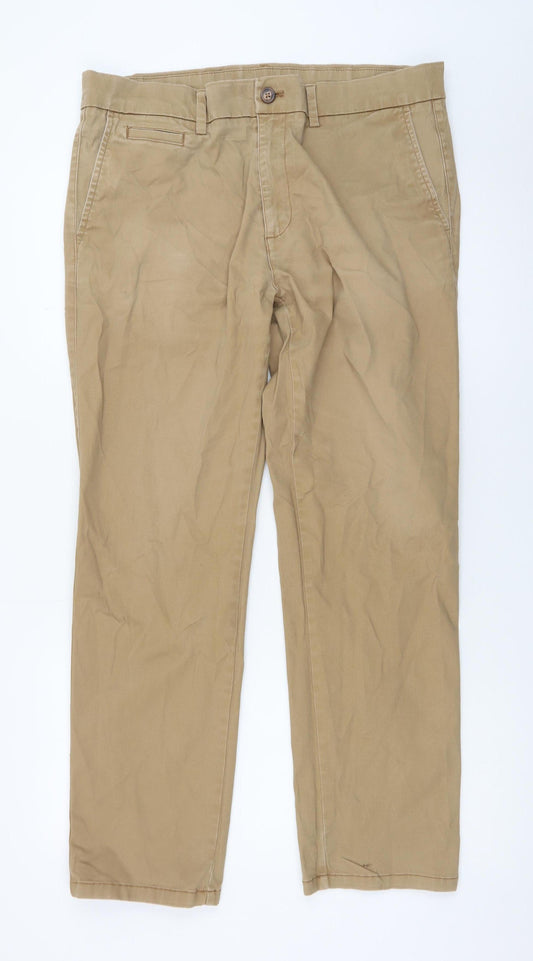 Dunnes Stores Men's Beige Chino Trousers 34W 29L Regular Fit