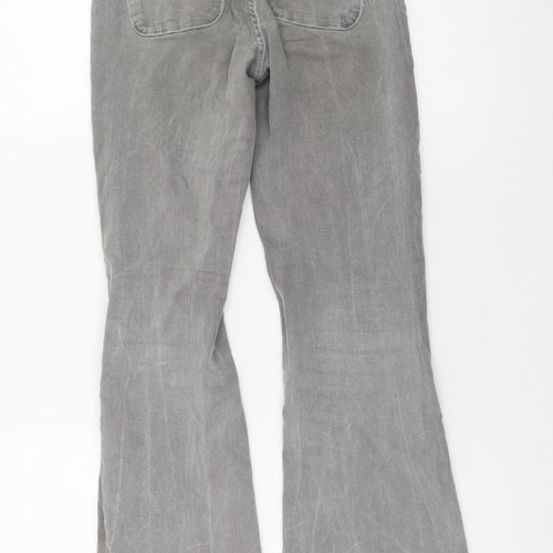 Green Coast Women’s Grey Flared High Rise Button Denim Jeans Size 32