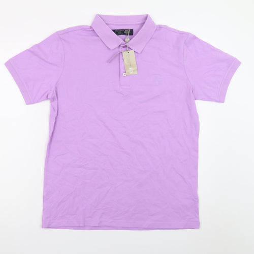 Paul Costelloe Men's Purple Regular Fit Cotton Polo Shirt Medium