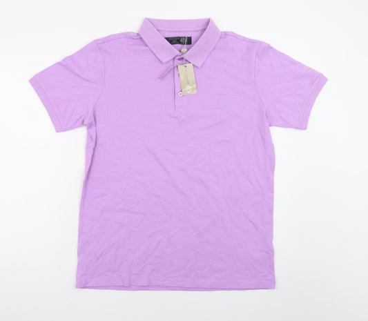 Paul Costelloe Men's Purple Regular Fit Cotton Polo Shirt Medium