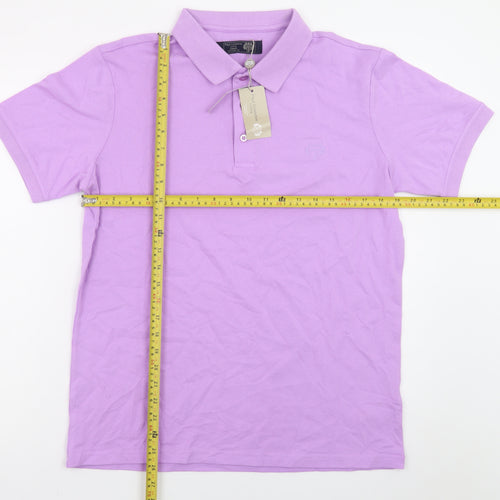 Paul Costelloe Men's Purple Regular Fit Cotton Polo Shirt Medium