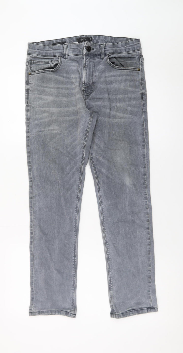 NEXT Men's Grey Slim Fit Straight Jeans 30W 31L Denim
