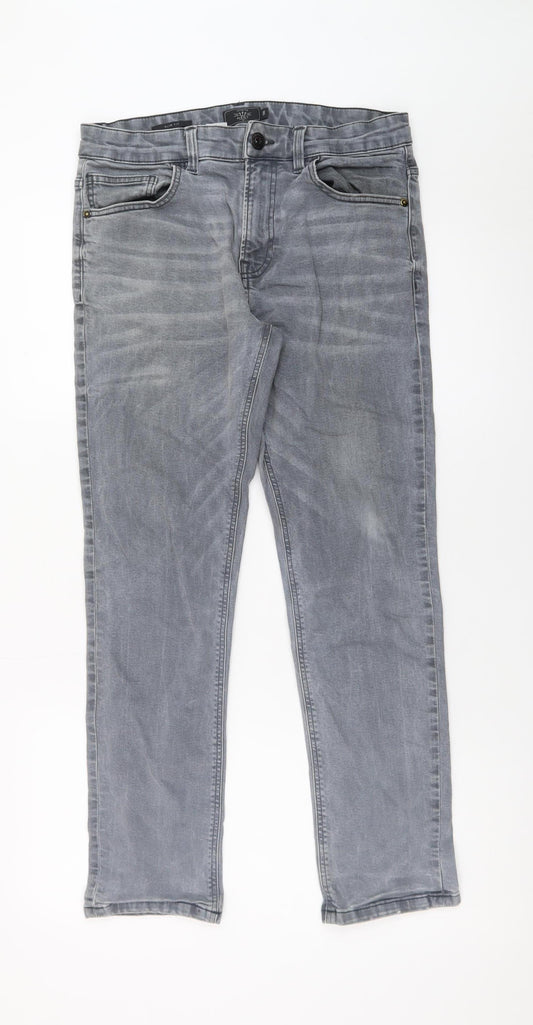 NEXT Men's Grey Slim Fit Straight Jeans 30W 31L Denim