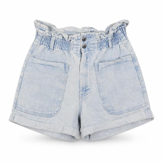 Savida Women’s Blue Paperbag Denim Shorts Size 8 High Waist