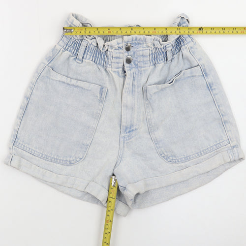 Savida Women’s Blue Paperbag Denim Shorts Size 8 High Waist