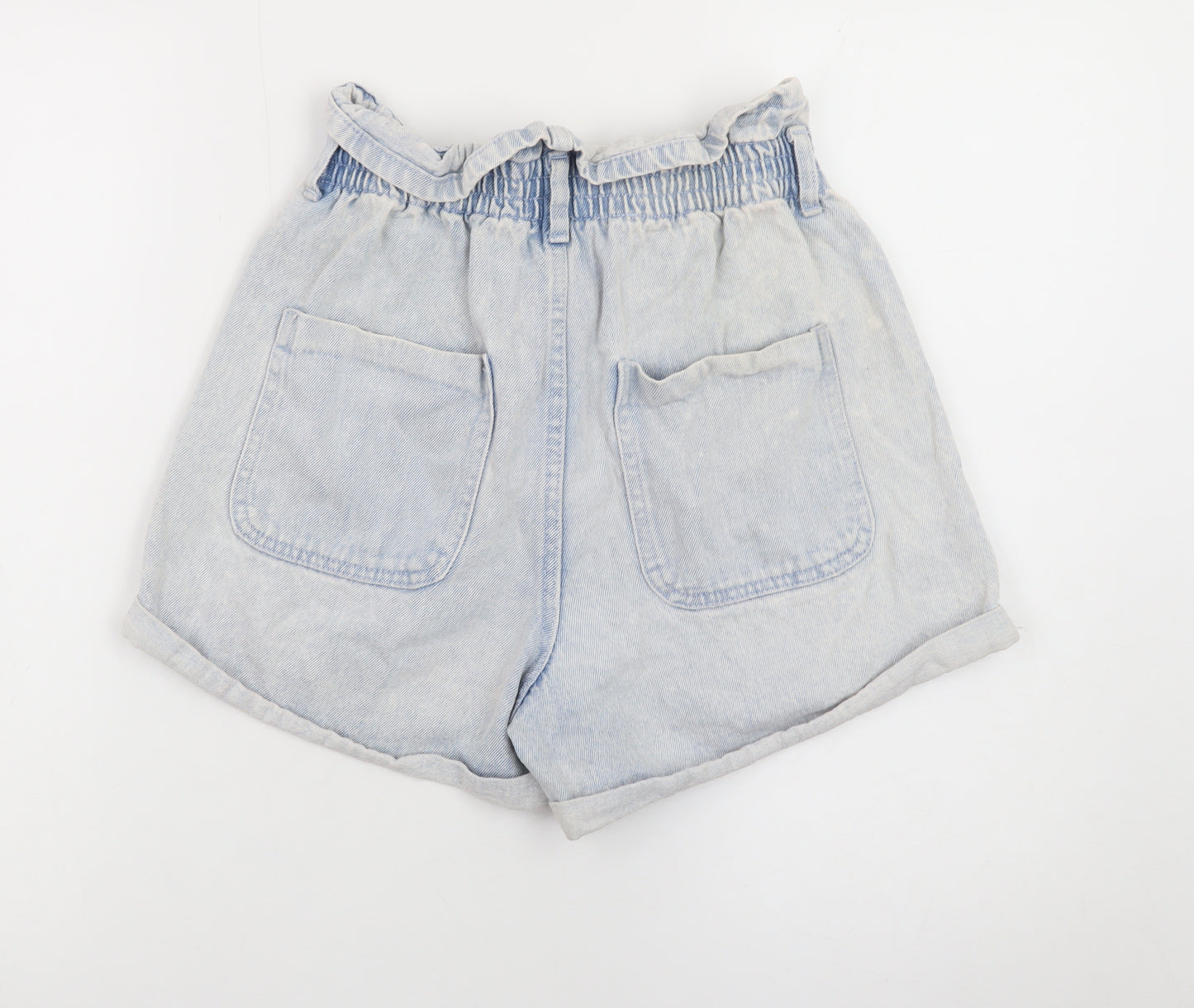 Savida Women’s Blue Paperbag Denim Shorts Size 8 High Waist
