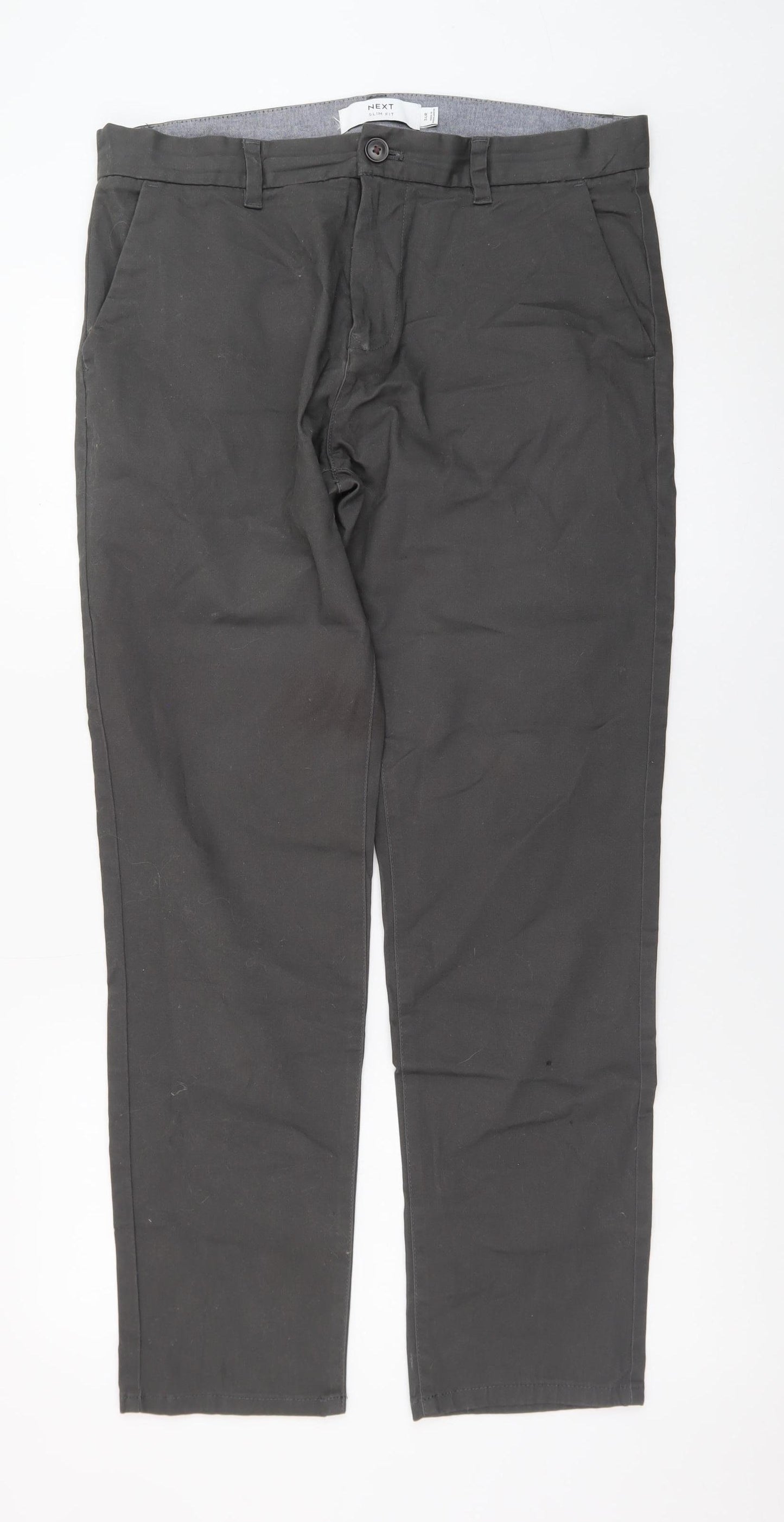 Next Men's Black Slim Fit Chino Trousers Size 34R