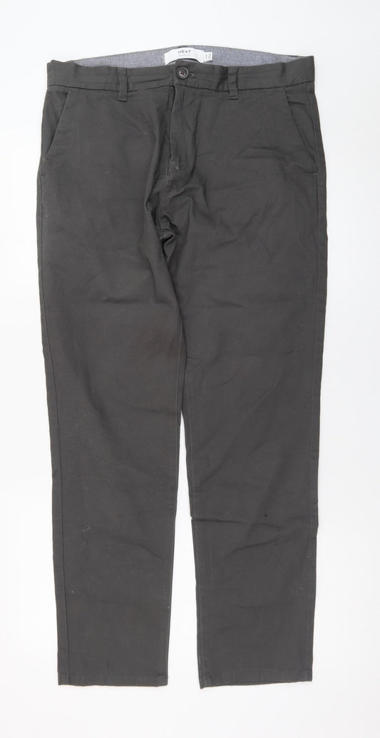 Next Men's Black Slim Fit Chino Trousers Size 34R