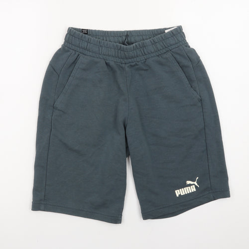 Puma Men's Grey Small Sweat Shorts Elastic Waist Casual