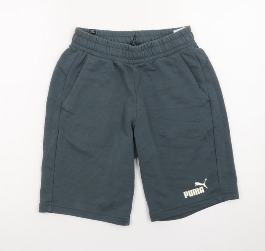 Puma Men's Grey Small Sweat Shorts Elastic Waist Casual