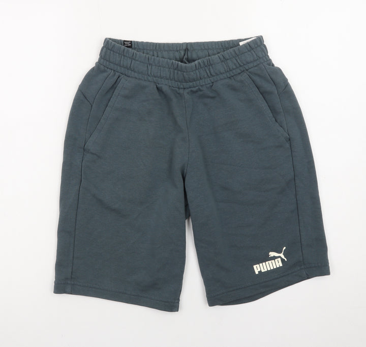 Puma Men's Grey Small Sweat Shorts Elastic Waist Casual