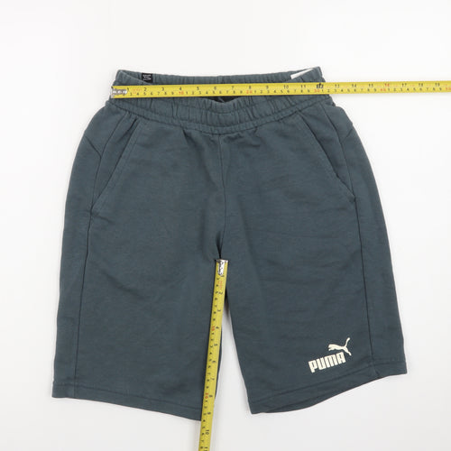 Puma Men's Grey Small Sweat Shorts Elastic Waist Casual