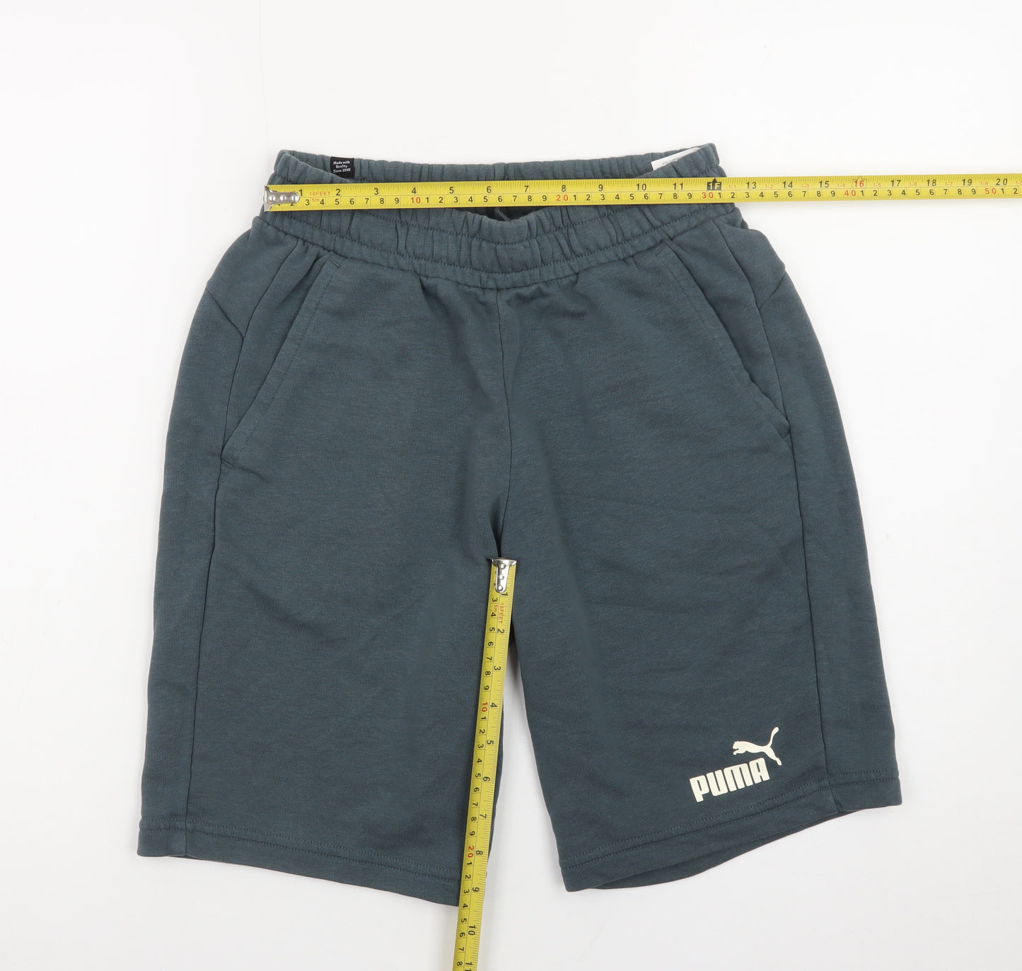 Puma Men's Grey Small Sweat Shorts Elastic Waist Casual