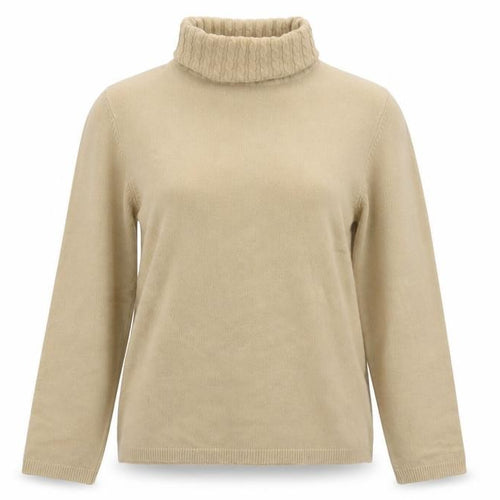Debbie Morgan Women Beige Roll Neck Knit Jumper Size L