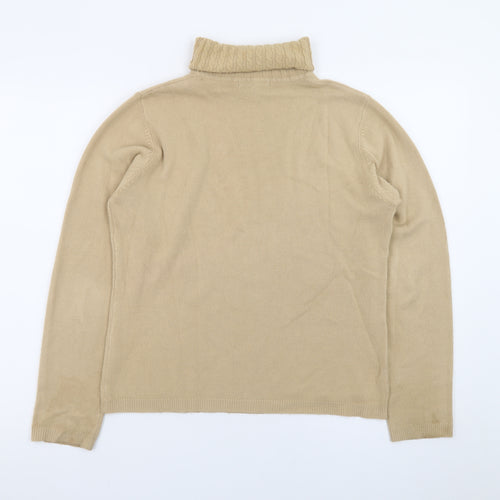 Debbie Morgan Women Beige Roll Neck Knit Jumper Size L