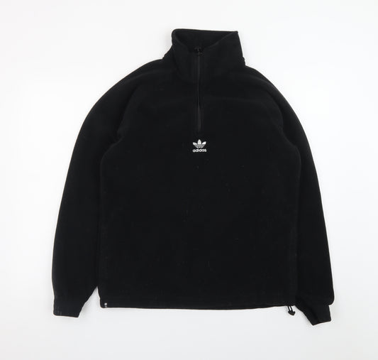 Adidas Mens Black Fleece 1/2 Zip Pullover Sweatshirt Size M