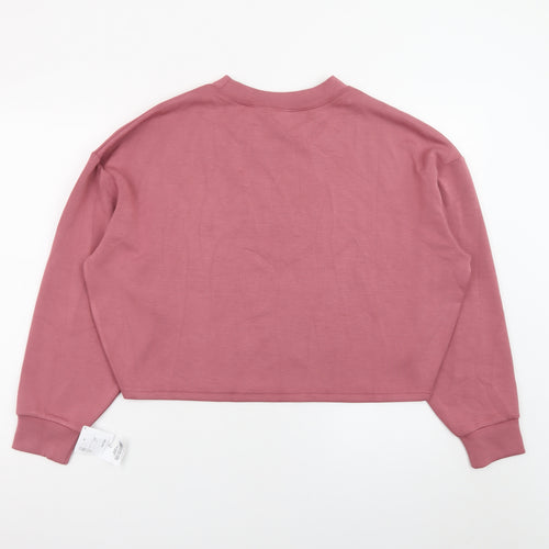 Outsidein Women Pink Cropped Pullover Sweatshirt Size S