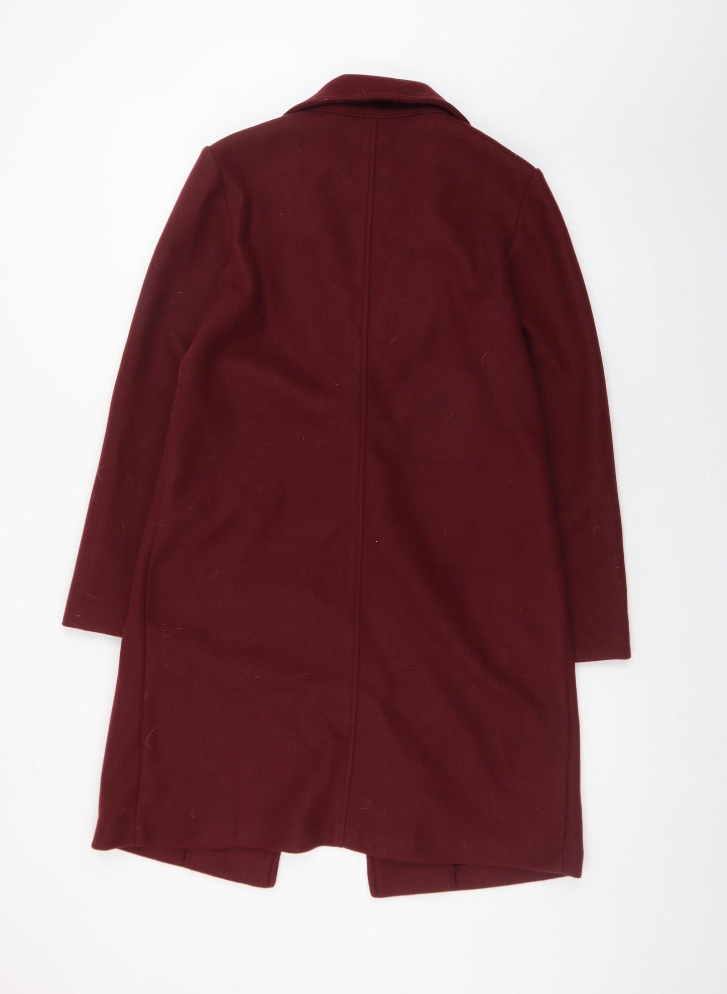 Stradivarius Women's Red Long Overcoat Size 10 Polyester