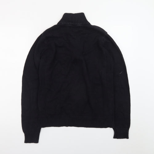 U.S. Polo Assn. Men’s Black Small 1/4 Zip Cotton Jumper