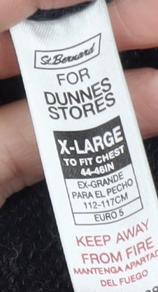 Dunnes Stores Mens Blue XL Collared Chunky Knit Pullover Jumper