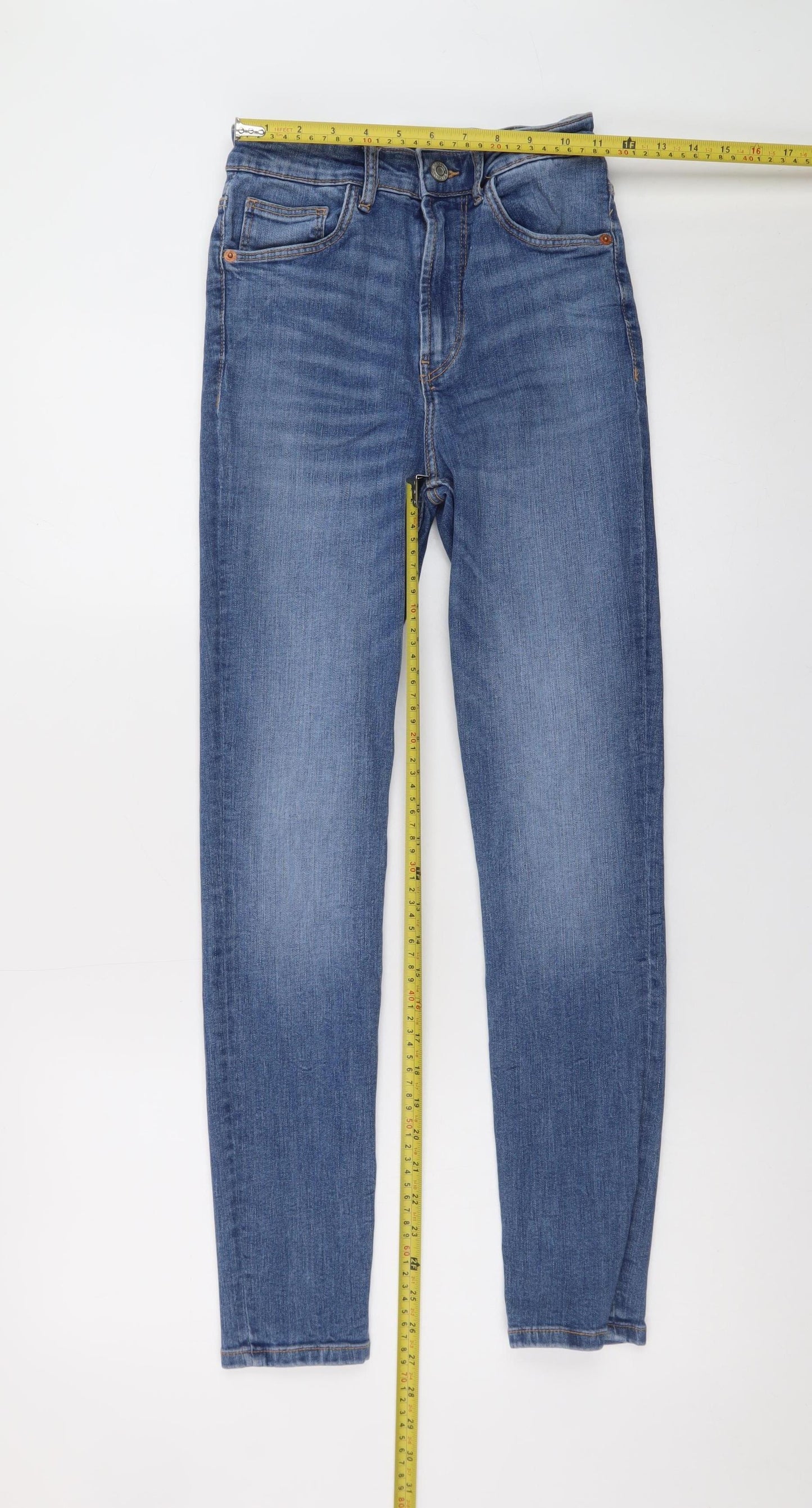 Zara Women Blue Size 10 Skinny Mid Rise Stretch Denim Jeans